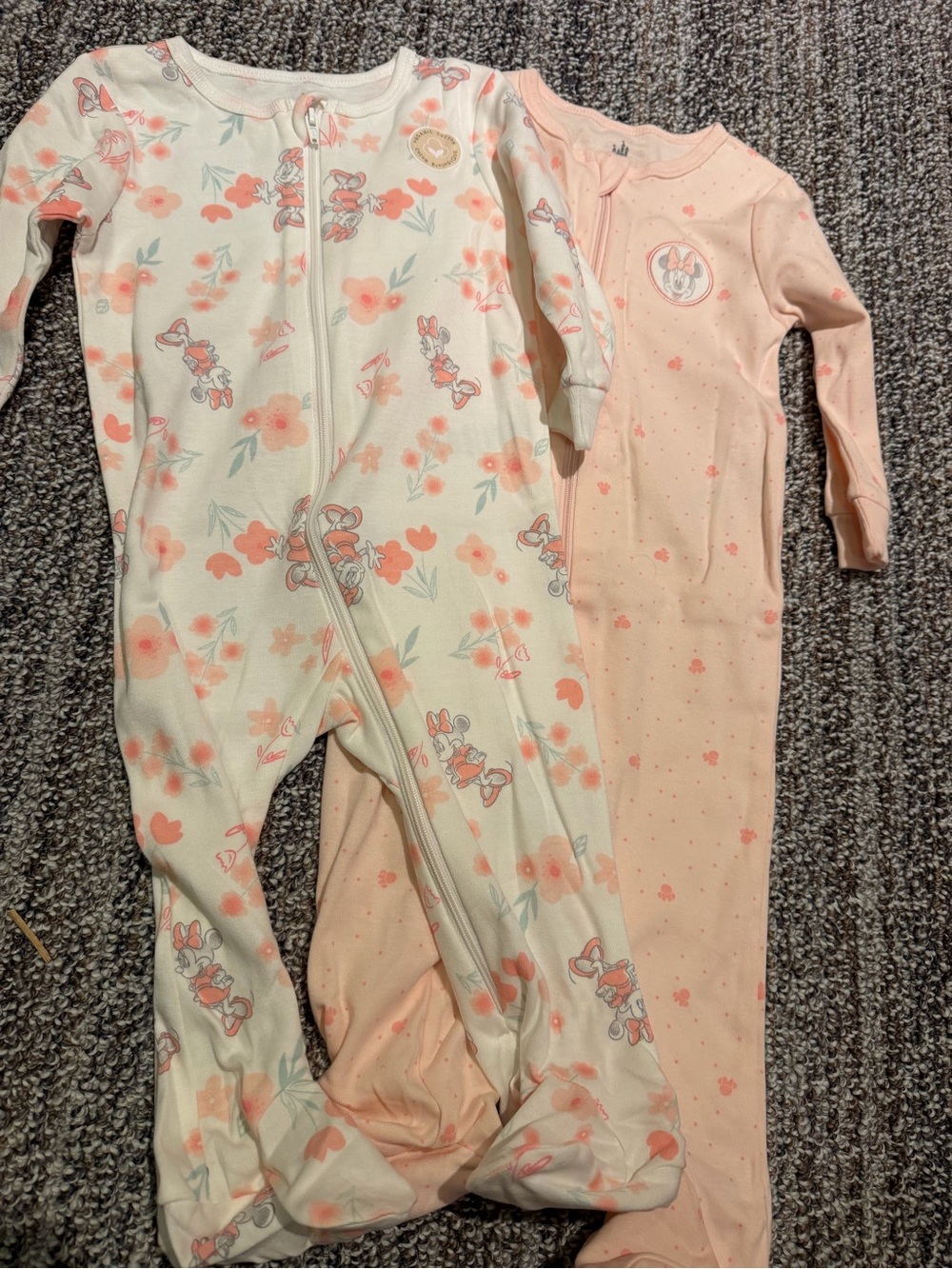 NWOT Disney Baby Minnie 100% cotton footed onesies - 6-12 month